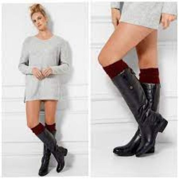 Sam Edelman Penny2 Wide Calf Leather Riding Boot Black 5M WC NEW - Picture 2 of 9